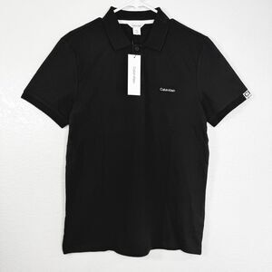 NWT Calvin Klein Men's Black Polo 100% Cotton - SMALL MSRP $79
